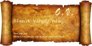 Olenik Virgínia névjegykártya